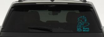 Funny Damn Wind Pee Ons Car or Truck Window Decal Sticker (Turquoise Blue)