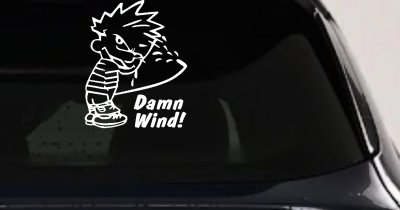 Funny Damn Wind Pee Ons Car or Truck Window Vinyl Decal Sticker