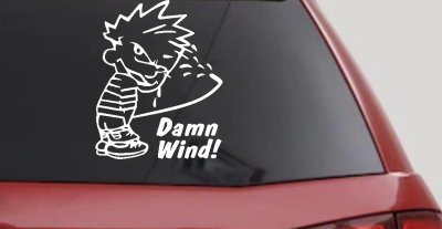 Funny Damn Wind Pee Ons Car or Truck Window Vinyl Decal Sticker