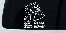 Funny Damn Wind Pee Ons Car or Truck Window Decal Sticker