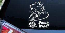 Funny Damn Wind Pee Ons Car or Truck Window Decal Sticker