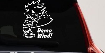 Funny Damn Wind Pee Ons Car or Truck Window Vinyl Decal Sticker