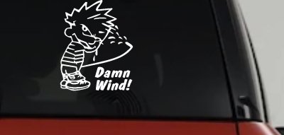 Funny Damn Wind Pee Ons Car or Truck Window Vinyl Decal Sticker