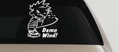 Funny Damn Wind Pee Ons Car or Truck Window Vinyl Decal Sticker