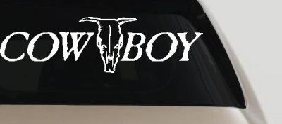 Cowboy With Bull Skull Western Car or Truck Window Vinyl Decal Sticker