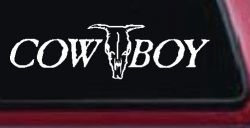 Cowboy With Bull Skull Western Car or Truck Window Decal Sticker