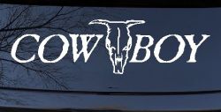 Cowboy With Bull Skull Western Car or Truck Window Decal Sticker