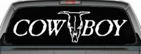 Cowboy With Bull Skull Western Car or Truck Window Decal Sticker