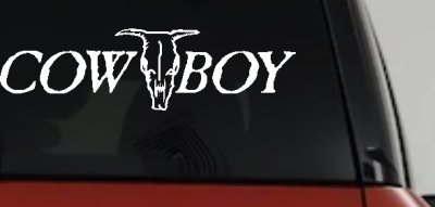 Cowboy With Bull Skull Western Car or Truck Window Vinyl Decal Sticker