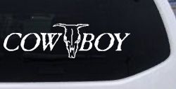Cowboy With Bull Skull Western Car or Truck Window Decal Sticker