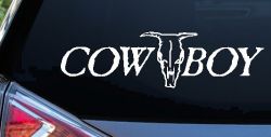Cowboy With Bull Skull Western Car or Truck Window Decal Sticker