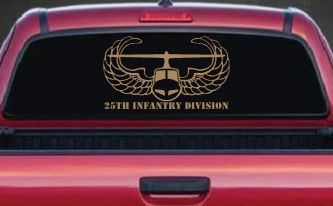 25th Infantry Division Airborne Air Assault Helicopter Car or Truck Window Decal Sticker (Light Brown)