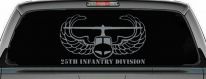 25th Infantry Division Airborne Air Assault Helicopter Car or Truck Window Decal Sticker (Telegrey)