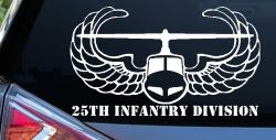 25th Infantry Division Airborne Air Assault Helicopter Car or Truck Window Decal Sticker