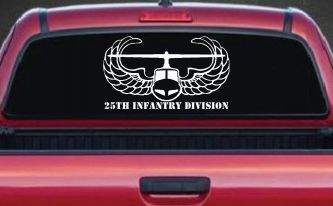 25th Infantry Division Airborne Air Assault Helicopter Car or Truck Window Decal Sticker