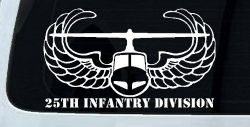 25th Infantry Division Airborne Air Assault Helicopter Car or Truck Window Decal Sticker