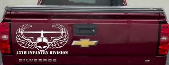 25th Infantry Division Airborne Air Assault Helicopter Car or Truck Window Decal Sticker (White)