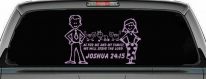 Stick Family JOSHUA 24:15 Car or Truck Window Decal Sticker (Lilac)