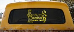Stick Family JOSHUA 24:15 Car or Truck Window Decal Sticker (Yellow)