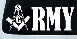 Freemason Masonic Square and Compass Army Military Car or Truck Window Decal Sticker
