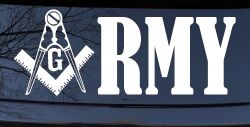 Freemason Masonic Square and Compass Army Military Car or Truck Window Decal Sticker
