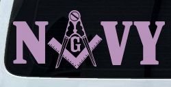 Freemason Masonic Square and Compass Navy Military Car or Truck Window Decal Sticker (Lilac)