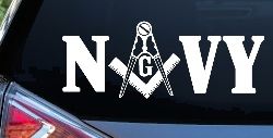 Freemason Masonic Square and Compass Navy Military Car or Truck Window Decal Sticker