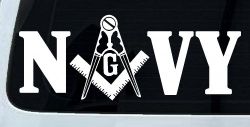 Freemason Masonic Square and Compass Navy Military Car or Truck Window Decal Sticker