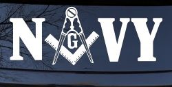 Freemason Masonic Square and Compass Navy Military Car or Truck Window Decal Sticker