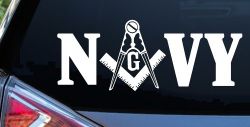 Freemason Masonic Square and Compass Navy Military Car or Truck Window Decal Sticker