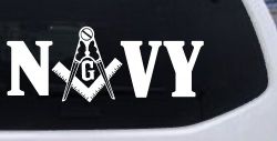 Freemason Masonic Square and Compass Navy Military Car or Truck Window Decal Sticker