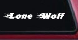 Flaming Lone Wolf Biker Car or Truck Window Decal Sticker