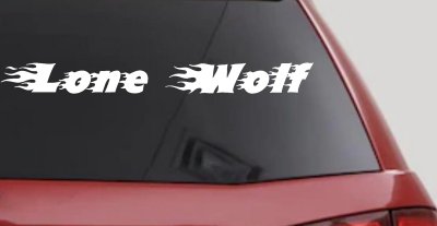 Flaming Lone Wolf Decal for Car Truck Window Vinyl Sticker Biker