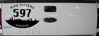 Pipe Fitters Local 597 Car or Truck Window Decal Sticker (Black)