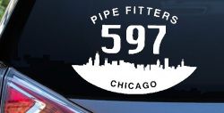 Pipe Fitters Local 597 Car or Truck Window Decal Sticker