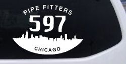 Pipe Fitters Local 597 Car or Truck Window Decal Sticker