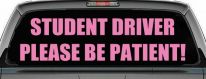 Student Driver Please Be Patient Car or Truck Window Decal Sticker (Pink)