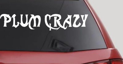 Plum Crazy Car Name Vinyl Decal Sticker for Car Truck Window