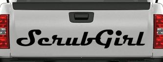 Scrub Girl Car or Truck Window Decal Sticker (Black)