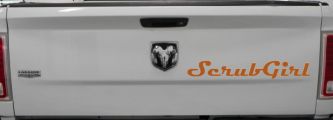 Scrub Girl Car Truck Window Decal Sticker Vinyl Graphic Fun Auto Decor (Nut Brown)