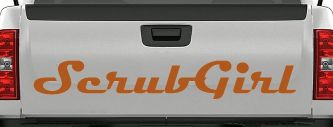 Scrub Girl Car or Truck Window Decal Sticker (Nut Brown)