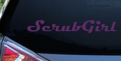 Scrub Girl Car Truck Window Decal Sticker Vinyl Graphic Fun Auto Decor (Violet)