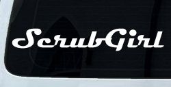 Scrub Girl Car or Truck Window Decal Sticker