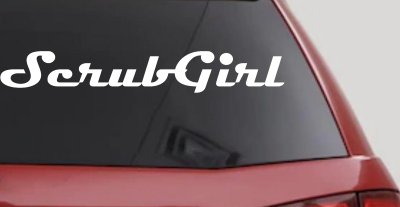 Scrub Girl Car Truck Window Decal Sticker Vinyl Graphic Fun Auto Decor