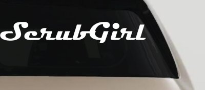 Scrub Girl Car Truck Window Decal Sticker Vinyl Graphic Fun Auto Decor