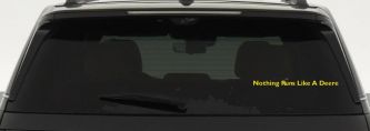 Nothing Runs Like A Deere Car or Truck Window Decal Sticker (Yellow)