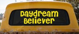 Daydream Believer Car or Truck Window Vinyl Decal Sticker (Yellow)