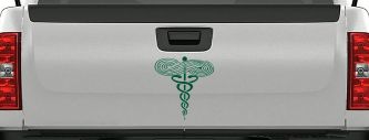 Symbol for Respiratory Therapy Car or Truck Window Vinyl Decal Sticker (Dark Green)