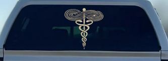 Symbol for Respiratory Therapy Car or Truck Window Decal Sticker (Desert Sand)
