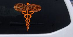 Symbol for Respiratory Therapy Car or Truck Window Decal Sticker (Orange)
